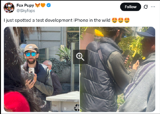 X 平台上的帖子显示，有人在旧金山拍到了 iPhone 17 Pro。